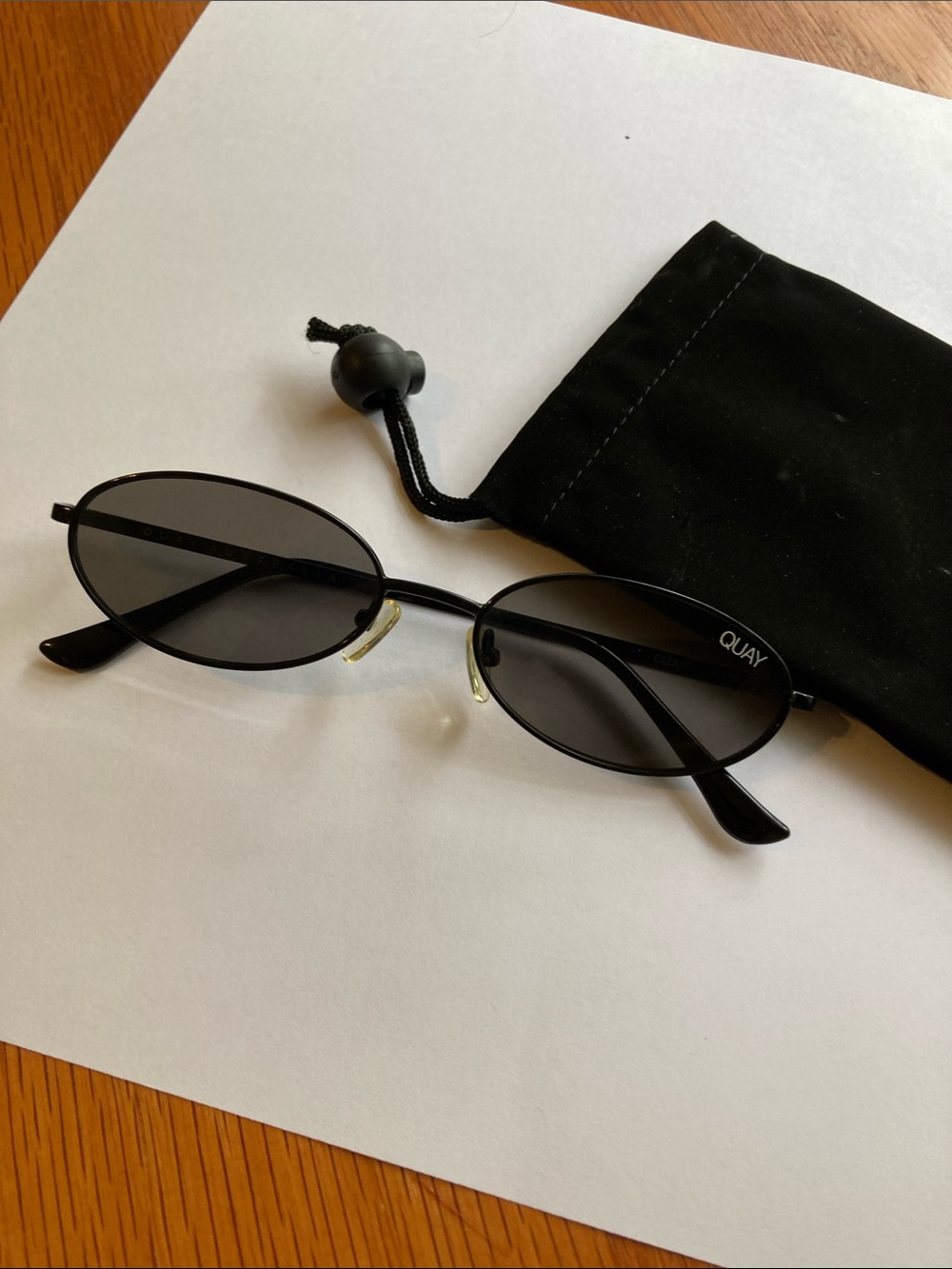 Quay Australia Black Oval Sunglasses